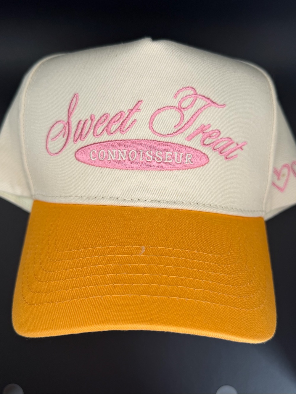 Sweet Treat Connoisseur Embroidered Two-Tone Cap - Pink & Orange